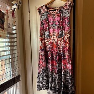 Gorgeous Princess Style Julian Taylor Floral Pink and Black Dress